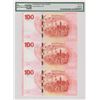 Image 2 : Hong Kong, Bank of China, 100 dollars, 2017, 100th Ann Uncut Sheet, PMG 69EPQ