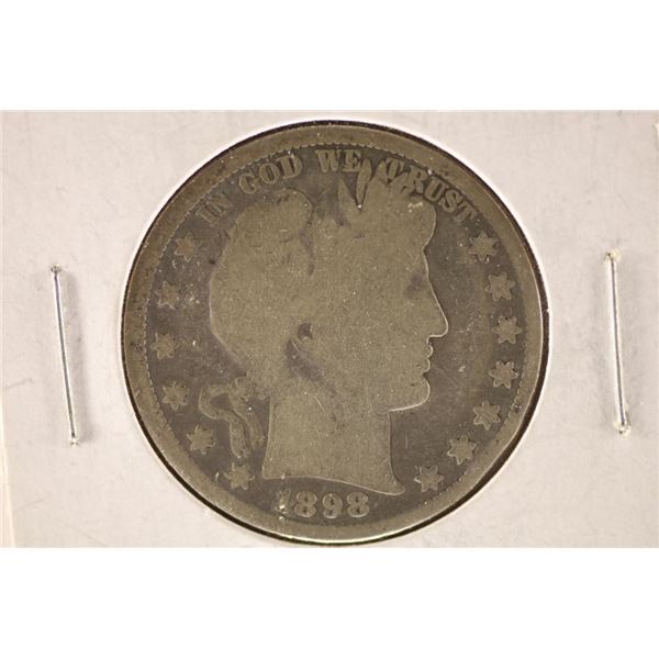 1898 SILVER BARBER HALF DOLLAR