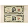 Image 1 : 1953-A & 1963 $2 US RED SEAL NOTES "GREAT SERIAL