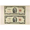 Image 1 : 1953-A & 1963 $2 US RED SEAL NOTES "GREAT SERIAL