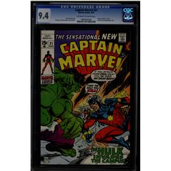 Captain Marvel #21 CGC 9.4 Off White to White