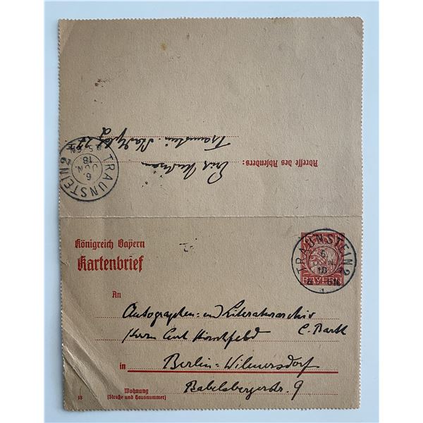 Erich Hartmann signed letter