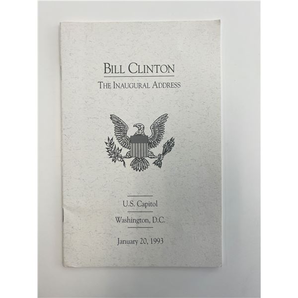 Bill Clinton facsimile Inaugural Address program