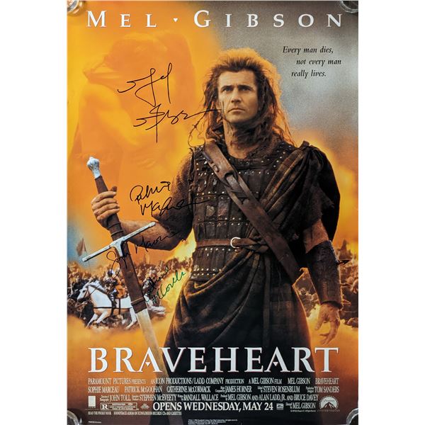 Braveheart Cast Signed Movie Poster