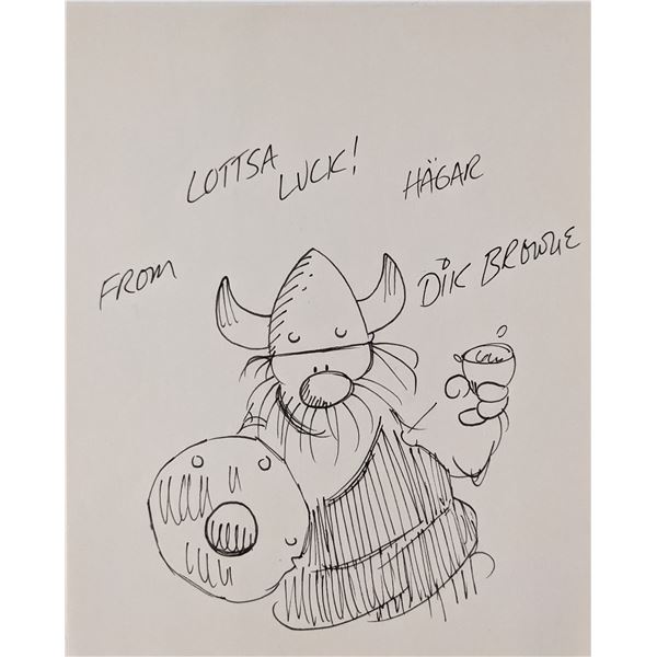 Hagar The Horrible Dik Browne signed sketch