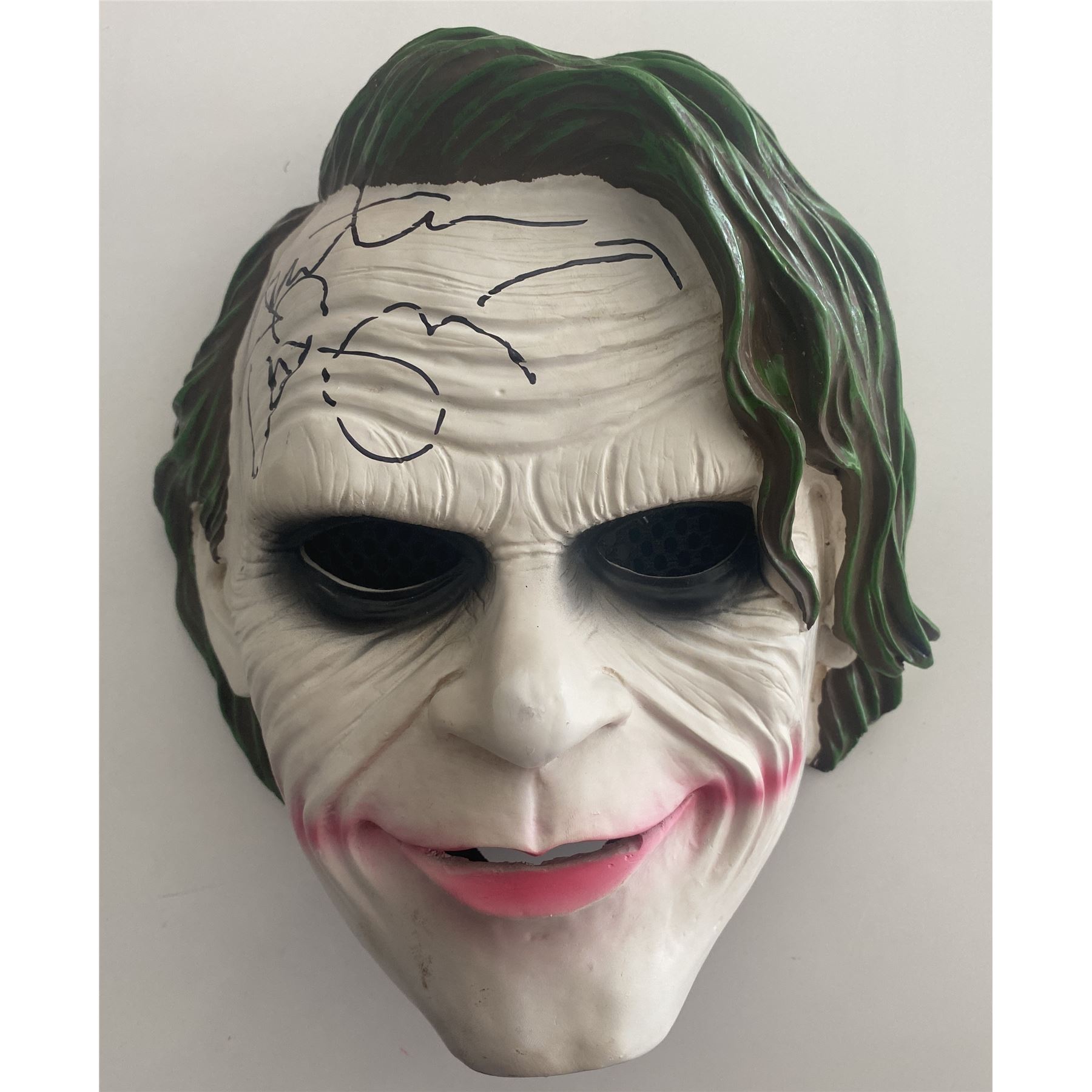 Joker mask signed by Heath Ledger