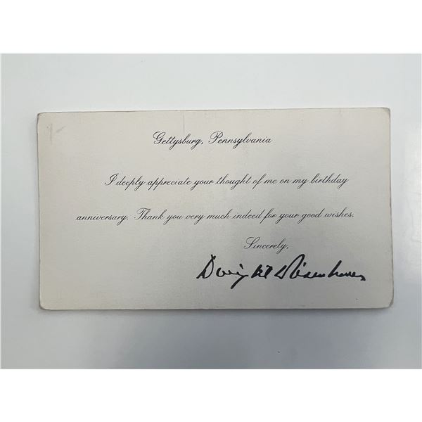 39th US President Dwight D. Eisenhower facsimile printed card