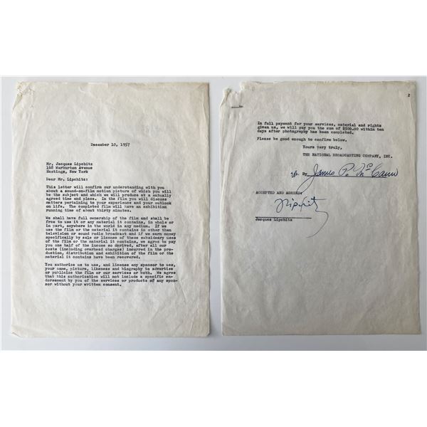 Jacques Lipchitz signed letter