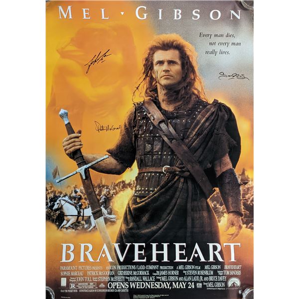 Braveheart Cast Signed Movie Poster