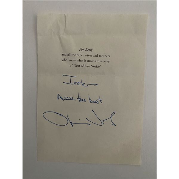 Lieutenant colonel Oliver North signed letter