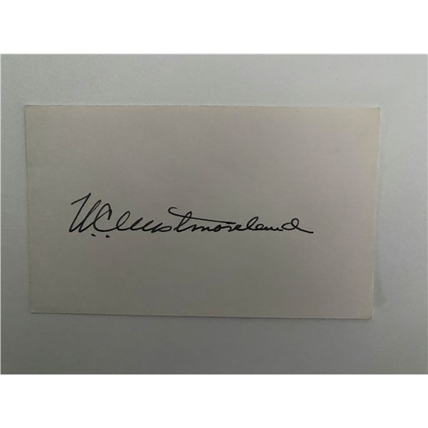 United States Army general William Westmoreland signature cut