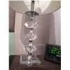 Image 2 : Leather-Style Nighstand with Crystal-Look Lamp and RCA Alarm Clock