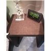 Image 3 : Leather-Style Nighstand with Crystal-Look Lamp and RCA Alarm Clock