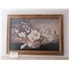 Image 1 : Framed Oriental-Style Flower Bowl Artwork