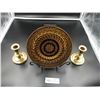 Image 1 : Dresden Decorative Plate w/ Stand and 2 x Baldwin Brass Candle Stands