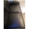 Image 2 : Leather-Style Reclining Loveseat w/ 2 x Fuzzy Throw Pillows