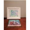 Image 1 : Framed Oil on Canvas Painting by Catherine White and Framed Photograph of Kitten and Duck