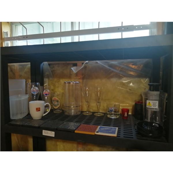 Assorted Glassware, Mugs, 2 x Brita Filters, and Blender (w/o Base)