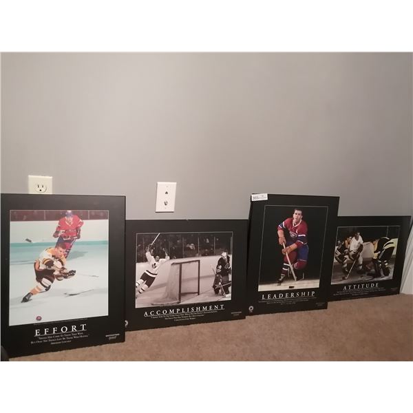 4 x Motivational Hockey-Themed Wall Decor