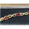 Image 4 : 10K Yellow Gold Garnet Bracelet & Ring