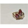 Image 2 : 14K Yellow Gold Diamond/Garnet Ring