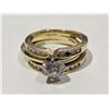 Image 1 : Welded 14k Double Diamond Band & Ladies Diamond Solitaire Ring