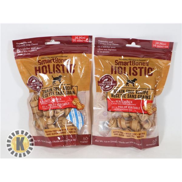 2 BAGS SMART BONES VEGETABLE AND CHICKEN DOG CHEWS