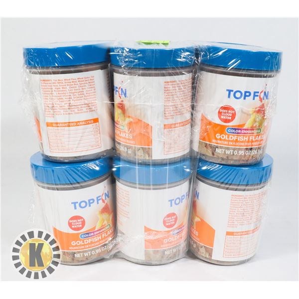 LOT OF 12 CANNISTERS OF TOP FIN GOLDFISH FOOD