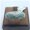 Image 1 : SILVER EMERALD AND WHITE TOPAZ(0.9CT) RING