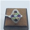 Image 1 : SILVER AMETHYST AND WHITE TOPAZ(1.7CT) RING