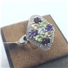 Image 2 : SILVER AMETHYST AND WHITE TOPAZ(1.7CT) RING