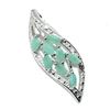 Image 2 : SILVER EMERALD(0.85CT) RHODIUM PLATED PENDANT