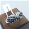 Image 2 : SILVER BLUE SAPPHIRE AND WHITE TOPAZ(1.2CT) RING
