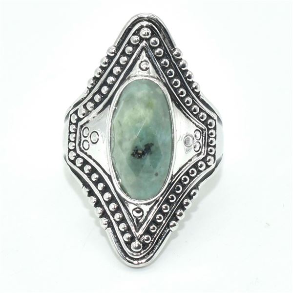 SILVER TURQUOISE(2.7CT) HAND MADE RING