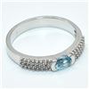 Image 3 : SILVER BLUE TOPAZ CZ(0.8CT) RHODIUM PLATED RING