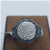 Image 1 : SILVER BLUE AND WHITE DIAMOND (0.4CT) RING