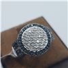 Image 2 : SILVER BLUE AND WHITE DIAMOND (0.4CT) RING