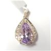 Image 1 : 14K YELLOW GOLD AMETHYST(3.6CT) DIAMOND(0.12CT)