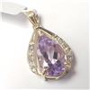 Image 3 : 14K YELLOW GOLD AMETHYST(3.6CT) DIAMOND(0.12CT)