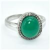 Image 1 : SILVER GREEN ONYX CZ(4.65CT) RHODIUM PLATED RING