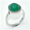 Image 3 : SILVER GREEN ONYX CZ(4.65CT) RHODIUM PLATED RING