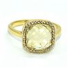 Image 1 : GPSS LEMON QUARTZ CZ(5.1CT) RHODIUM PLATED RING