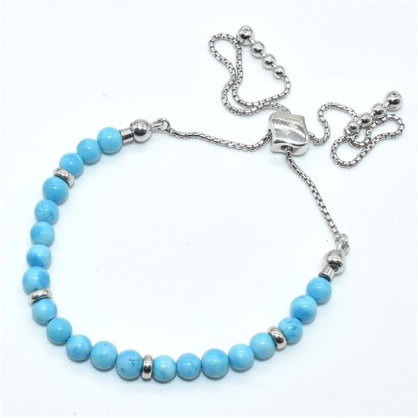 SILVER TURQUOISE(6.3CT) RHODIUM PLATED BRACELET