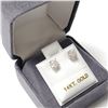 Image 8 : 14K WHITE GOLD DIAMOND (0.72CT,I2-3,G-H)  EARRINGS