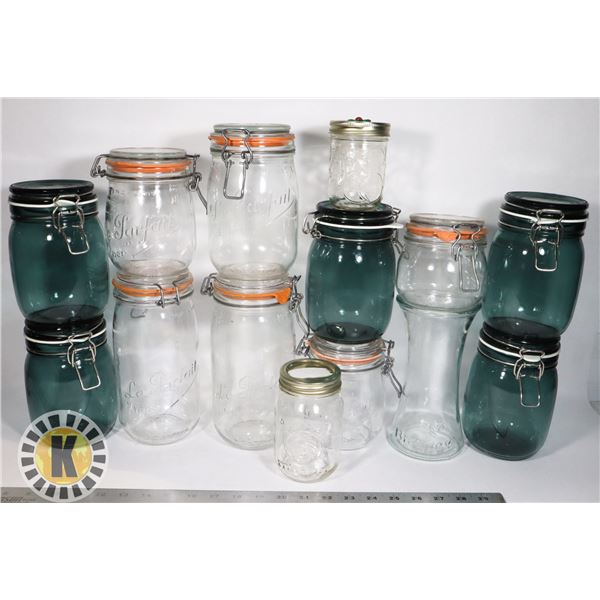 GLASS JARS/ SEALERS WITH LIDS