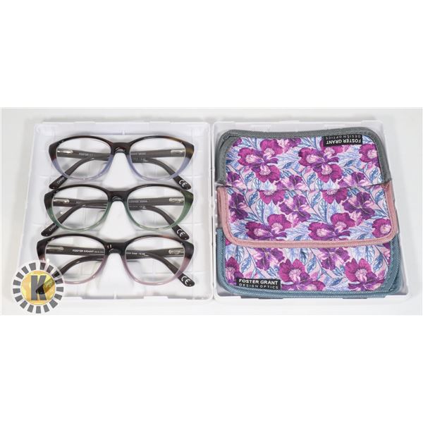 2 FOSTER GRANT WOMENS READING GLASSES +1.25