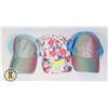 Image 2 : LOT OF 3 GIRLS SNAP ADJUSTABLE BALL CAPS