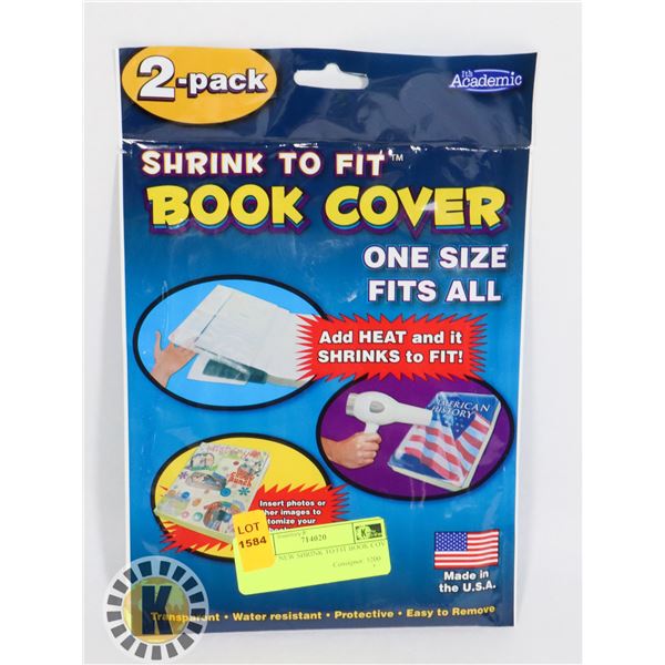 2 PK OF NEW SHRINK TO FIT BOOK COVERS