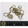 Image 1 : HEART RHINESTONE PENDANT ON CHAIN