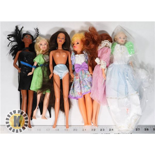 UNCLAIMED LOT OF 6 DOLLS